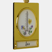 Floral Anatomy - Vertebrae, Hip Bone ゴールドプレートバナーオーナメント (右)