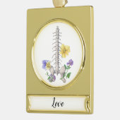 Floral Anatomy - Vertebrae, Hip Bone ゴールドプレートバナーオーナメント (左)