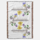 Floral Anatomy - Vertebrae, Hip Bone スローブランケット (正面縦)