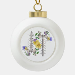 Floral Anatomy - Vertebrae, Hip Bone セラミックボールオーナメント