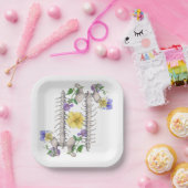 Floral Anatomy - Vertebrae, Hip Bone ペーパープレート (パーティー)