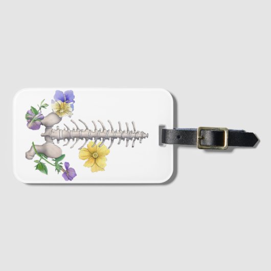 Floral Anatomy - Vertebrae, Hip Bone ラゲッジタグ (正面横)