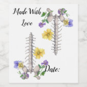 Floral Anatomy - Vertebrae, Hip Bone ワインラベル (シングルラベル)