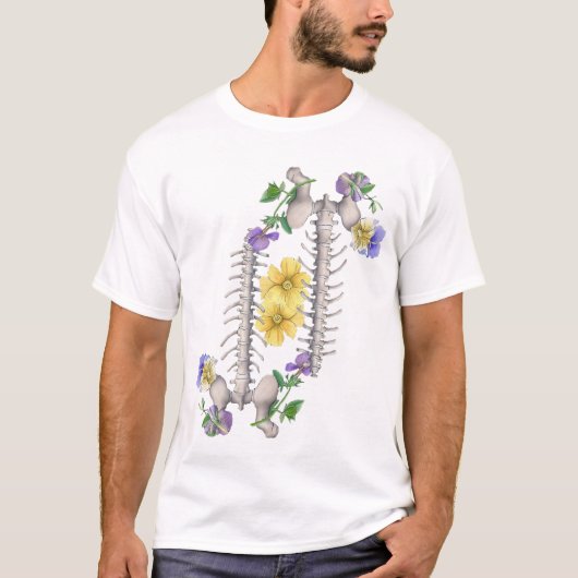 Floral Anatomy - Vertebrae, Hip Bone Tシャツ (正面)