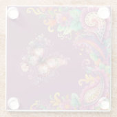 Floral and Butterfly Paisley ガラスコースター (裏面)