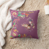 Floral and Butterfly Paisley クッション (ブランケット)