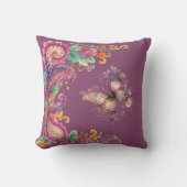 Floral and Butterfly Paisley クッション (正面)