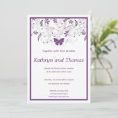 Floral and butterfly wedding invitation 招待状 (スタンド正面)