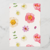 Floral and Gold Foil Graduation Announcement 箔招待状 (裏面)