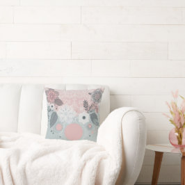 Floral and Leaf Design in Lace style クッション