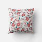 Floral and Leaves Bouquets  Green Background クッション (裏面)