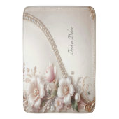 Floral and Pearl Embellishments Bath Mat バスマット (正面縦)
