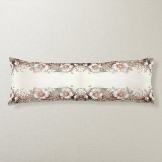 Floral and Pearl Embellishments Body Pillow ボディピロー (正面)