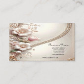 Floral and Pearl Embellishments Business Card 名刺 (裏面)