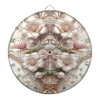 Floral and Pearl Embellishments Dartboard ダーツボード