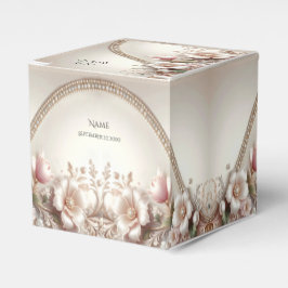 Floral and Pearl Embellishments Favor Box フェイバーボックス