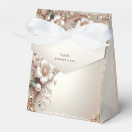 Floral and Pearl Embellishments Favor Box フェイバーボックス