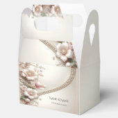 Floral and Pearl Embellishments Favor Box フェイバーボックス (オープン)