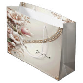 Floral and Pearl Embellishments Gift Bag ラージペーパーバッグ (裏面アングル)