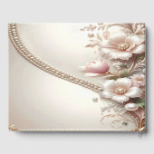 Floral and Pearl Embellishments Guest Book ゲストブック (裏面)