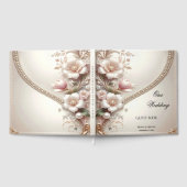 Floral and Pearl Embellishments Guest Book ゲストブック (全面)