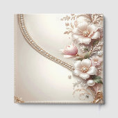 Floral and Pearl Embellishments Guest Book ゲストブック (裏面)