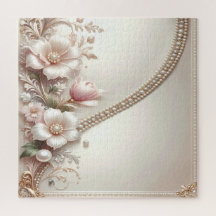 Floral and Pearl Embellishments Jigsaw Puzzle