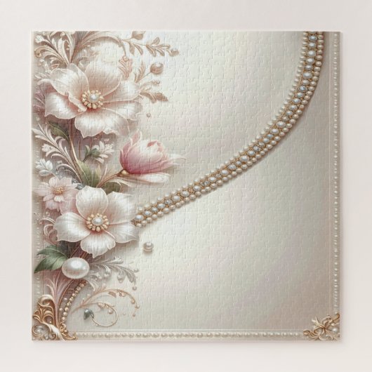 Floral and Pearl Embellishments Jigsaw Puzzle ジグソーパズル (縦)