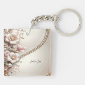 Floral and Pearl Embellishments Keychain キーホルダー (裏面)