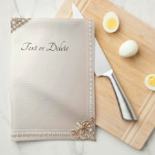 Floral and Pearl Embellishments Kitchen Towel キッチンタオル (四つ折り)