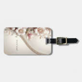 Floral and Pearl Embellishments Luggage Tag ラゲッジタグ (正面横)