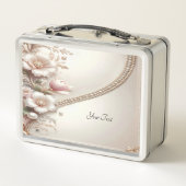Floral and Pearl Embellishments Lunch box メタルランチボックス (裏面)