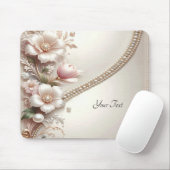 Floral and Pearl Embellishments Mousepad マウスパッド (マウス)