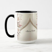 Floral and Pearl Embellishments Mug マグカップ (左)