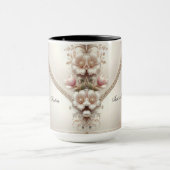 Floral and Pearl Embellishments Mug マグカップ (中央)