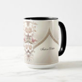 Floral and Pearl Embellishments Mug マグカップ (正面右)