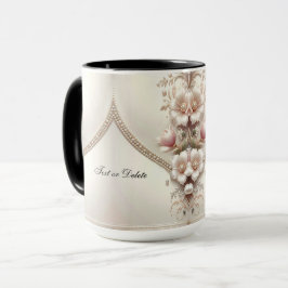 Floral and Pearl Embellishments Mug マグカップ