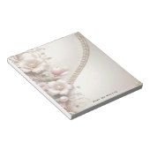 Floral and Pearl Embellishments Notepad ノートパッド (アングル)