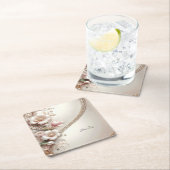 Floral and Pearl Embellishments Paper Coaster スクエアペーパーコースター (インサイチュ)