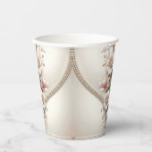 Floral and Pearl Embellishments Paper Cups 紙コップ (正面)