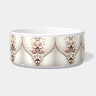 Floral and Pearl Embellishments Pet Bowl ボウル
