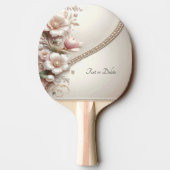 Floral and Pearl Embellishments Ping Pong Paddle 卓球ラケット (裏面)