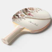 Floral and Pearl Embellishments Ping Pong Paddle 卓球ラケット (正面アングル)
