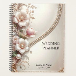 Floral and Pearl Embellishments Planner プランナー手帳