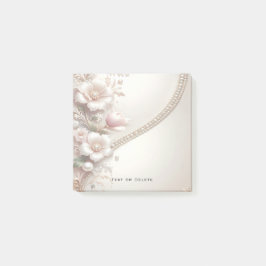 Floral and Pearl Embellishments Post it Notes ポストイット