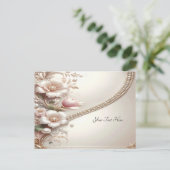 Floral and Pearl Embellishments Postcard ポストカード (スタンド正面)
