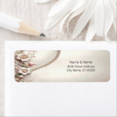 Floral and Pearl Return Address Label ラベル (インサイチュ)