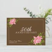 Floral Anniversary Party Custom Invitation (brown) 招待状 (スタンド正面)