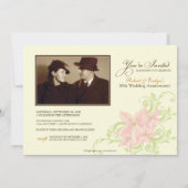 Floral Anniversary Party Custom Invitation (brown) 招待状 (裏面)