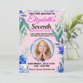 Floral Any Age Birthday 招待状 (スタンド正面)